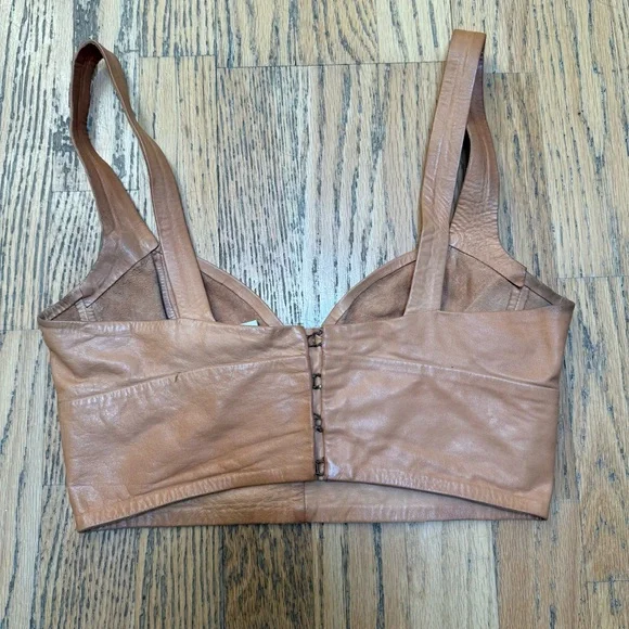 H&M Conscious Leather Corset Crop Top Bralette size XS - Picture 2 of 7